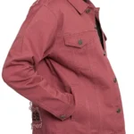 Mens World Tour City Patch Pink Denim Jacket Side - Rare Jackets