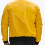 Shop The Mens Yellow Lambskin Leather Bomber Jackets Rare Jacket