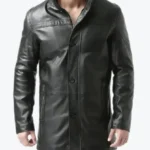 Shop The Murphy Men's Real Lambskin Black Leather Car Coat - Rare Jackets