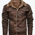 Shop The Nathan Men’s Distressed Brown G-1 Bomber Leather Jacket - Rare Jackets