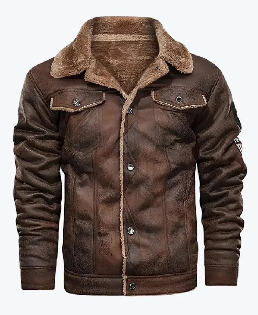 Shop The Nathan Men’s Distressed Brown G-1 Bomber Leather Jacket - Rare Jackets