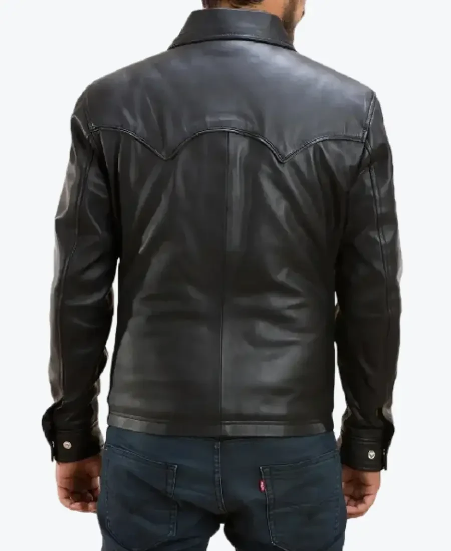 Shop The Ranchson Black Leather Shirt Jackets Rare Jacket