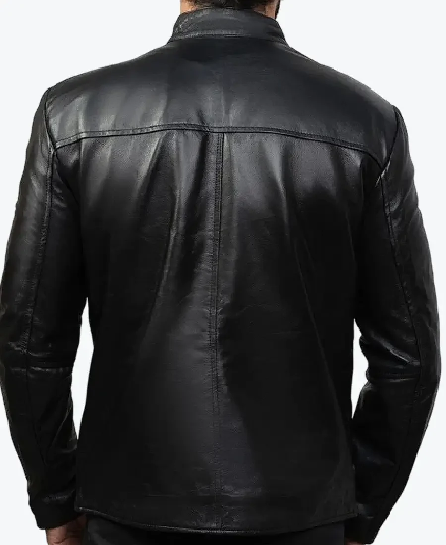 Shop The Raven Black Slim fit Biker Leather Jackets Rare Jacket