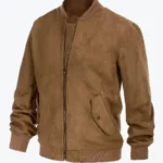 Shop The Reginald Mens Brown Bomber Suede Leather Jacket - Rare Jackets