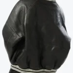 Shop The Rosa Women’s Black Leather Varsity Jackets Rare Jacket
