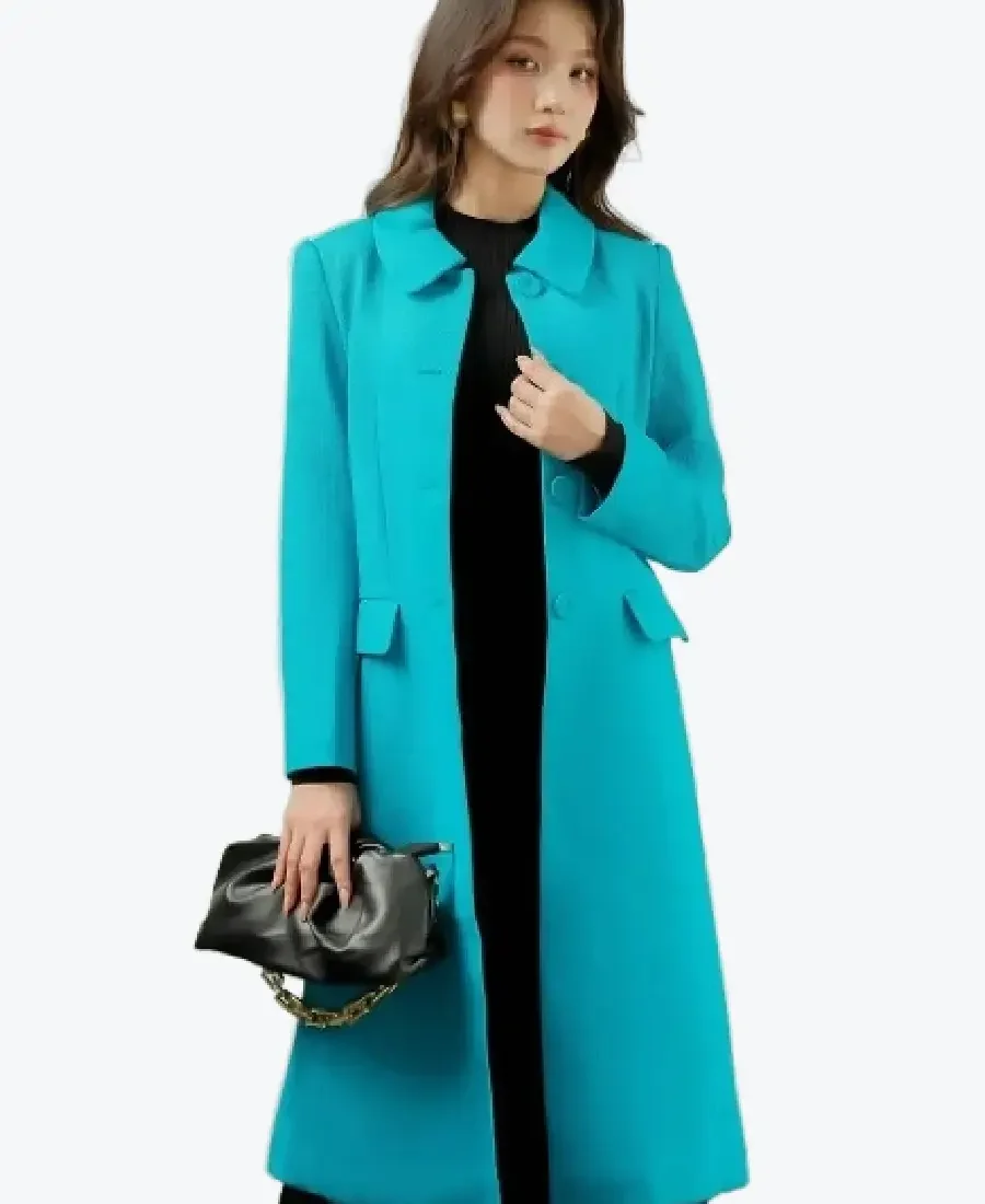 Shop The Sixdo Blue Long Woven Coat - Rare Jackets
