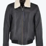 Shop The Ted Mens Black Bomber Leather Jacket - Rare Jackets