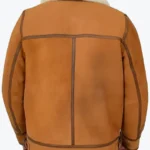 Shop The Tejan Men’s Brown B-3 Bomber Leather Jacket Back