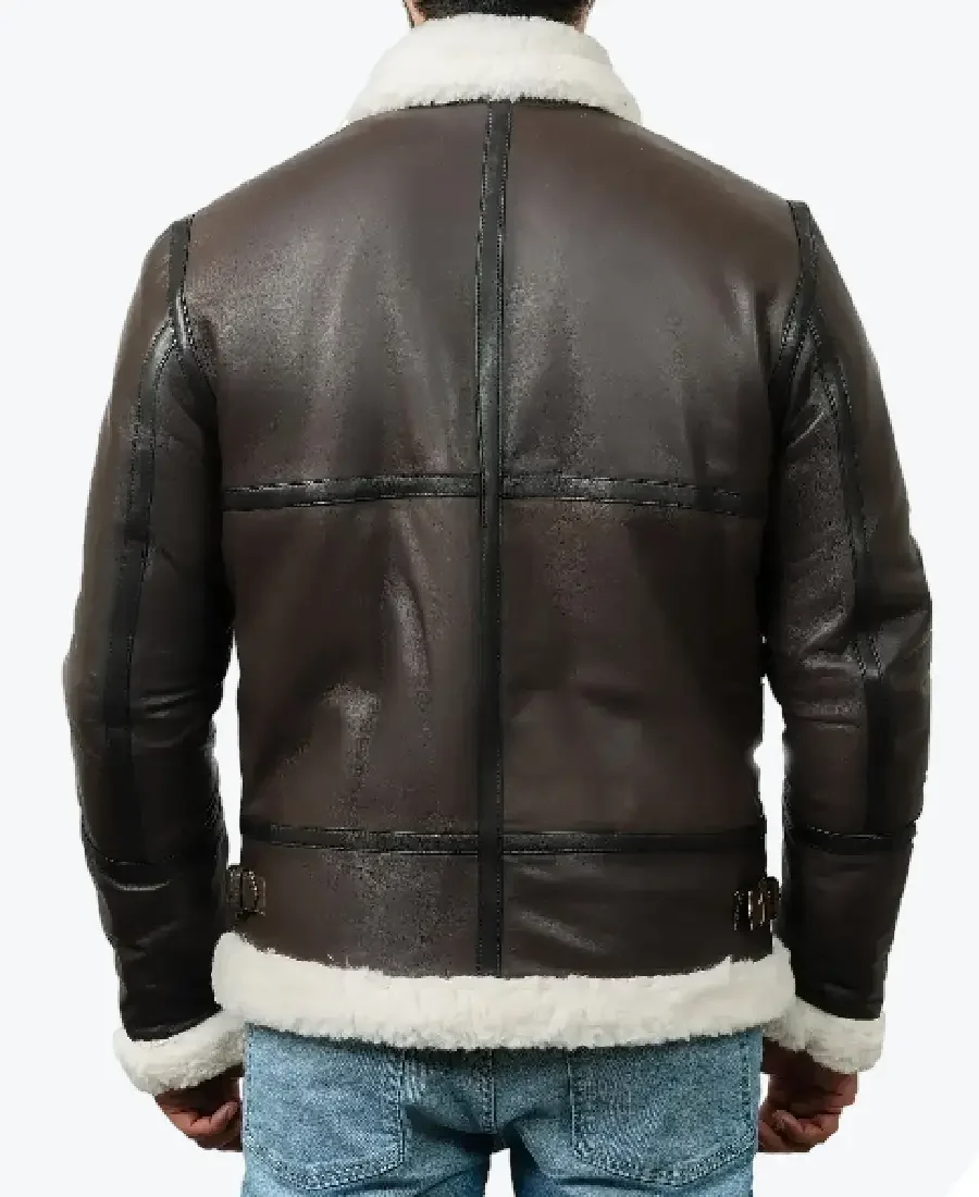 Shop The Theodore Men’s Brown B-3 Bomber Leather Jacket