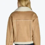Shop The Time and Tru Bonded Faux Shearling Bomber Jacket Brown