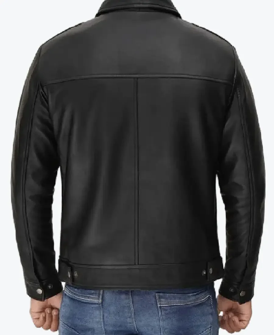 Shop The Vegan Black Leather Jacket with Shirt Collars Rare Jacket