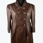 Shop The Vintage Brown Short Leather Peacoat - Rare Jackets