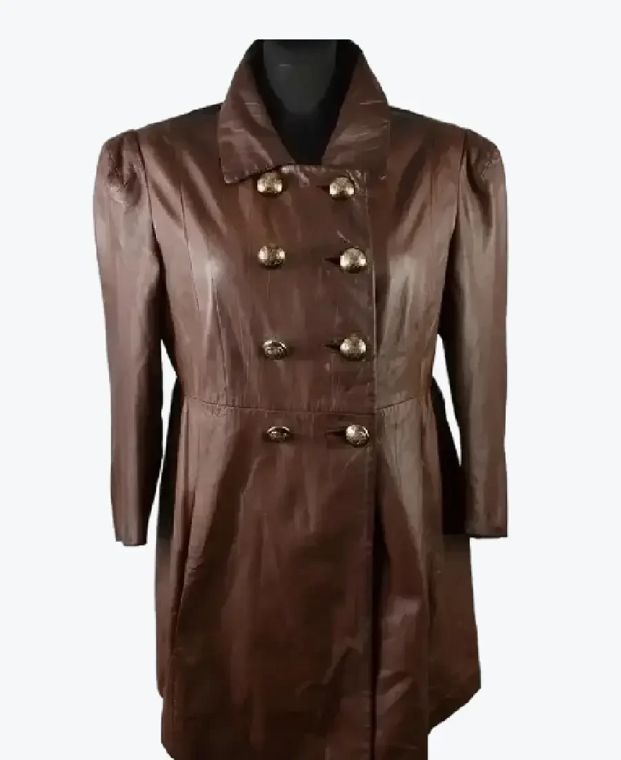 Shop The Vintage Brown Short Leather Peacoat - Rare Jackets