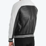 Shop The Walter Men’s Black and White Leather Varsity Jackets Rare Jacket