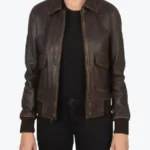 Shop The Westa Brown Leather Bomber Jacket - Rare Jackets