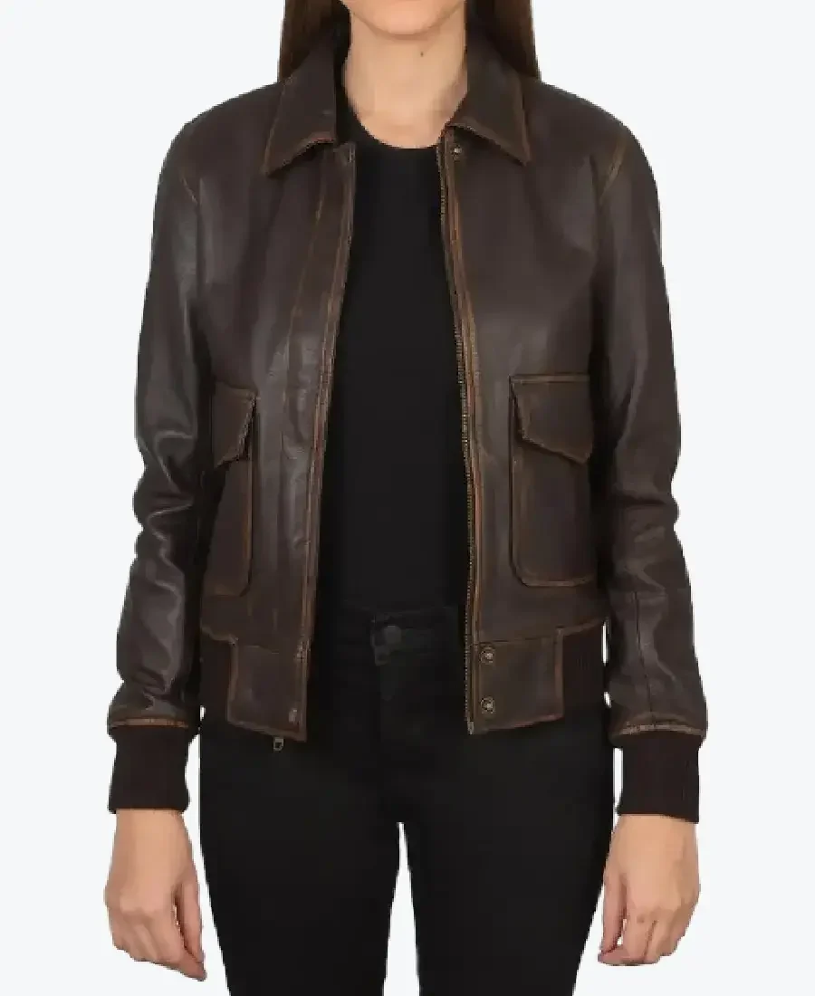 Shop The Westa Brown Leather Bomber Jacket - Rare Jackets