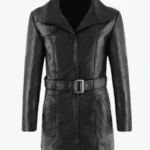 Shop The Women Black Leather Trench Coat - Rare Jackets