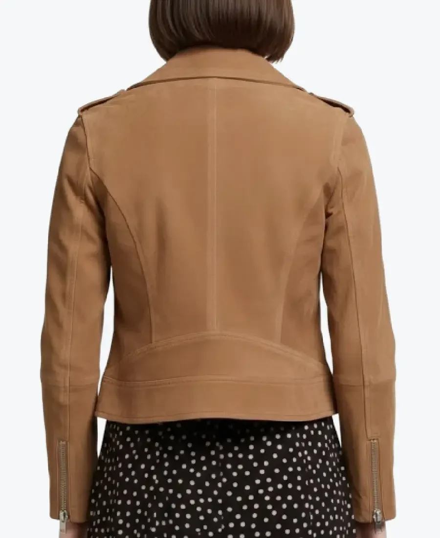 Shop The Women Brown Moto Suede Jackets Rare Jacket