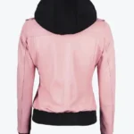 Shop The Women Edinburgh Pink Leather Bomber Jackets Rare Jacket