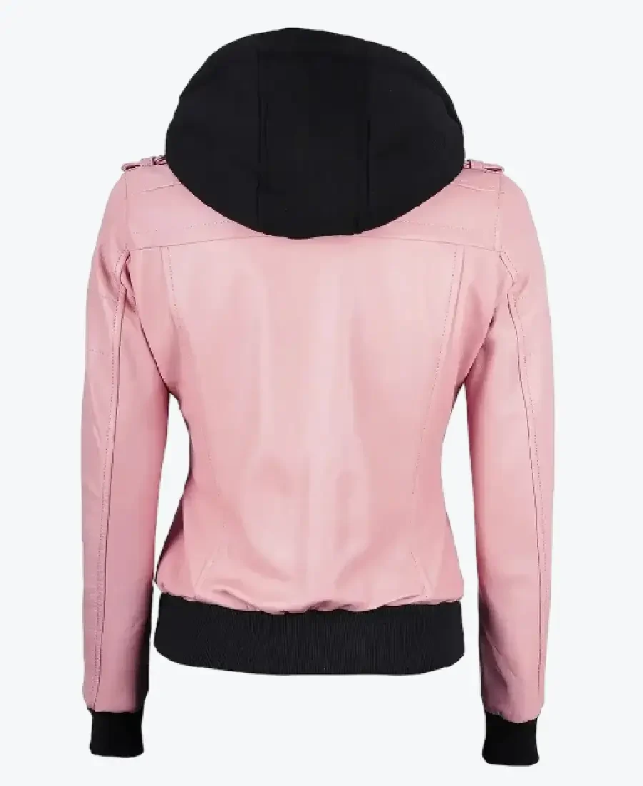 Shop The Women Edinburgh Pink Leather Bomber Jackets Rare Jacket