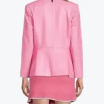 Shop The Women Peplum Pink Leather Jackets Rare Jacket
