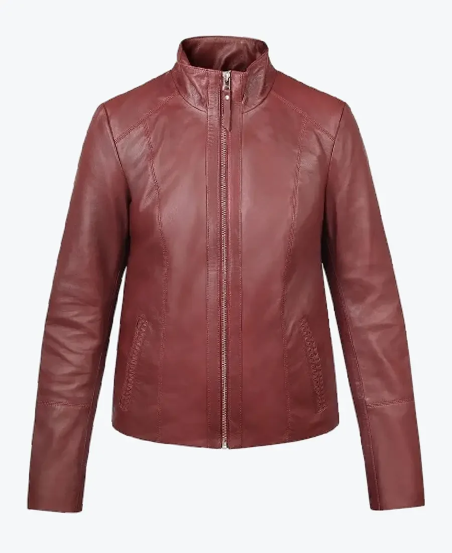 Shop The Women Reilly Plum Leather Jacket - Rare Jackets