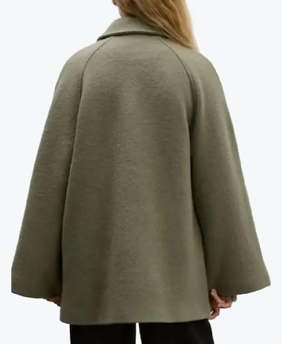 Shop The Women Smooth Elegant Wool Olive Green Coats Rare Jacket