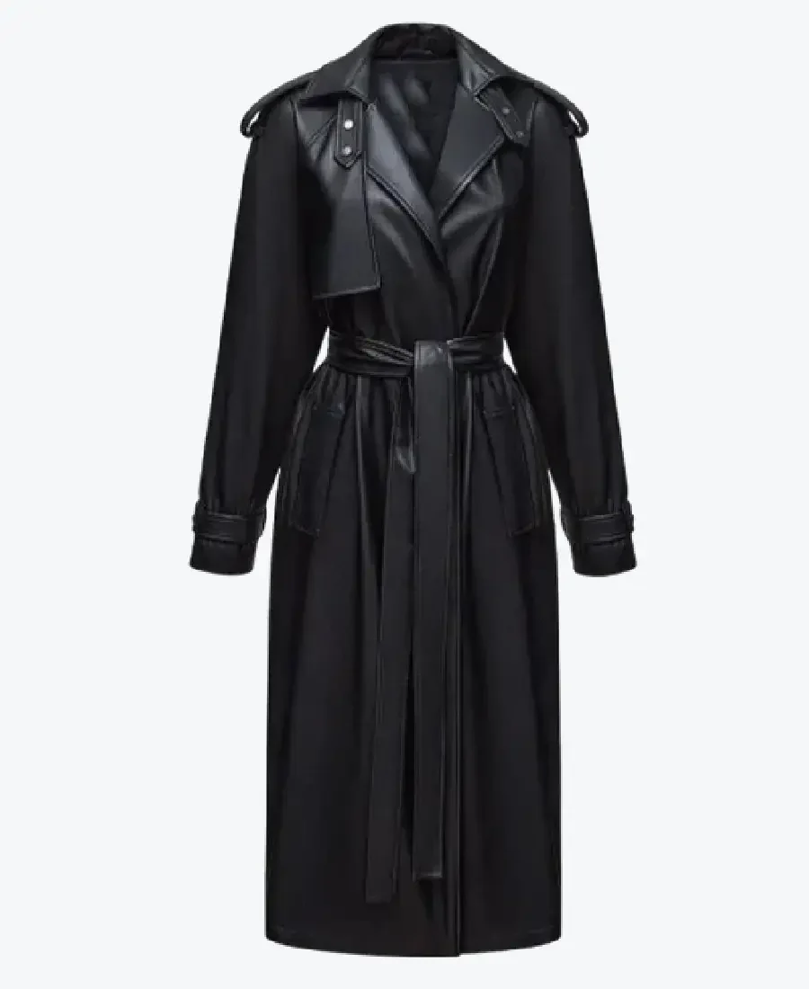 Shop The Women Trendy Fashion Black Leather Trench Coat - Rare Jackets