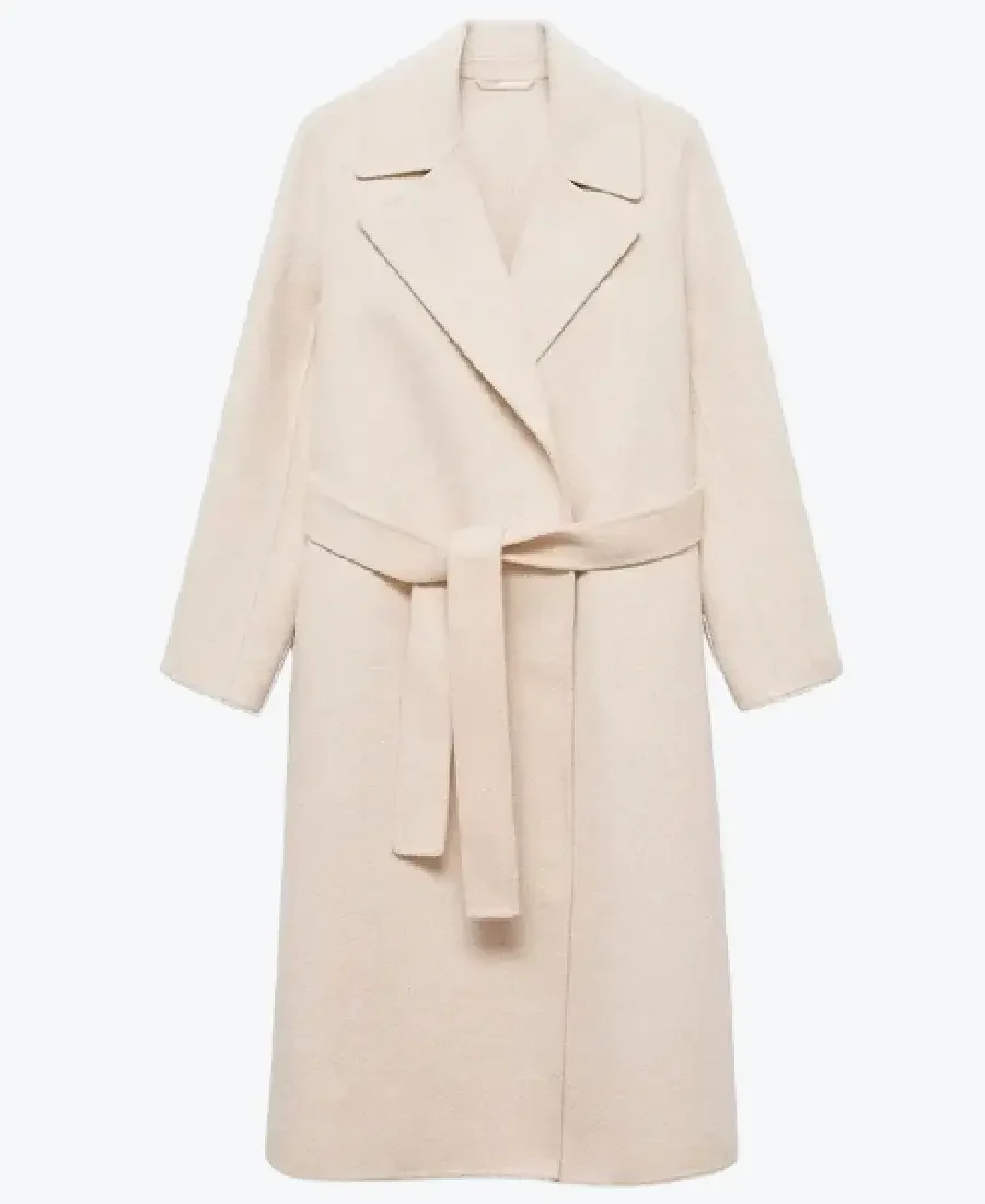 Shop The Women Wrap Beige Wool Coat - Rare Jackets