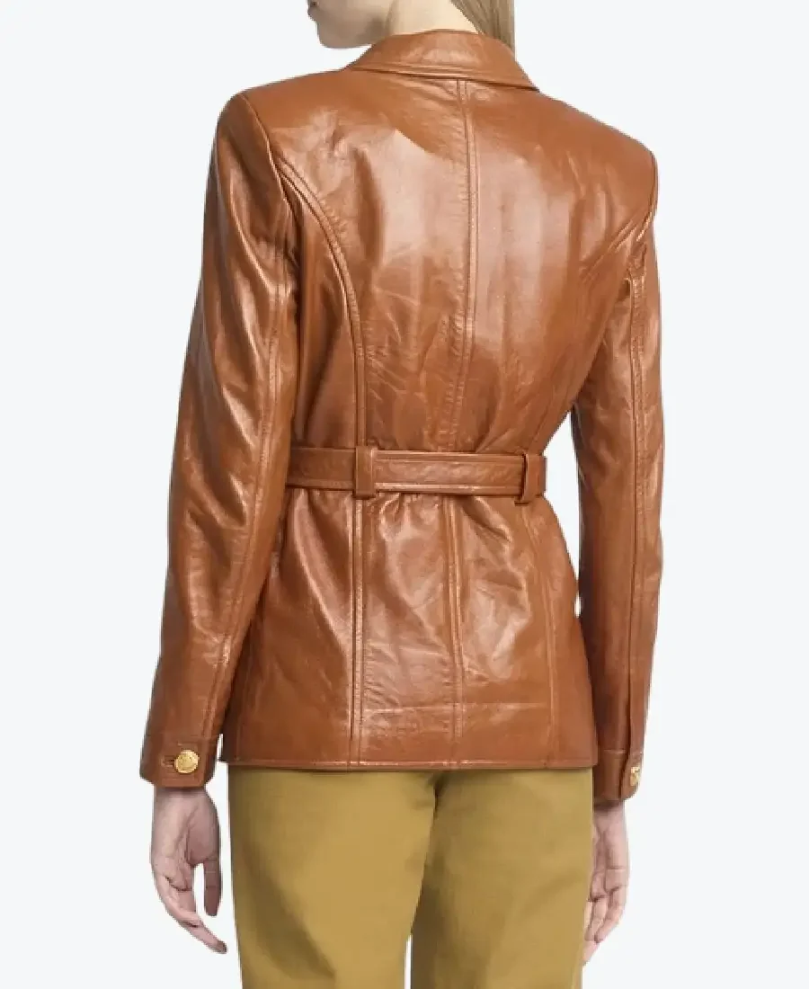 Shop The Women's Front Pocket Brown Leather Jackets Rare Jacket