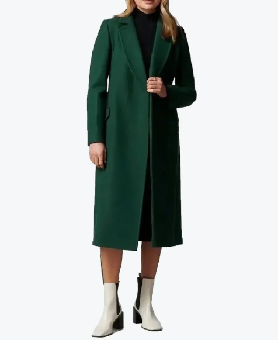 Shop The Women's Green Long Single Breasted Wool Coat - Rare Jackets