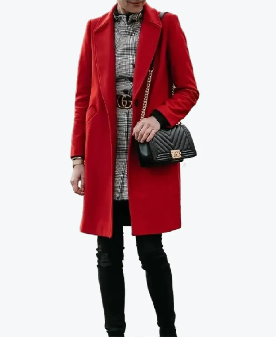 Shop The Women's Jackson Red Single Breasted Wool Coat - Rare Jackets
