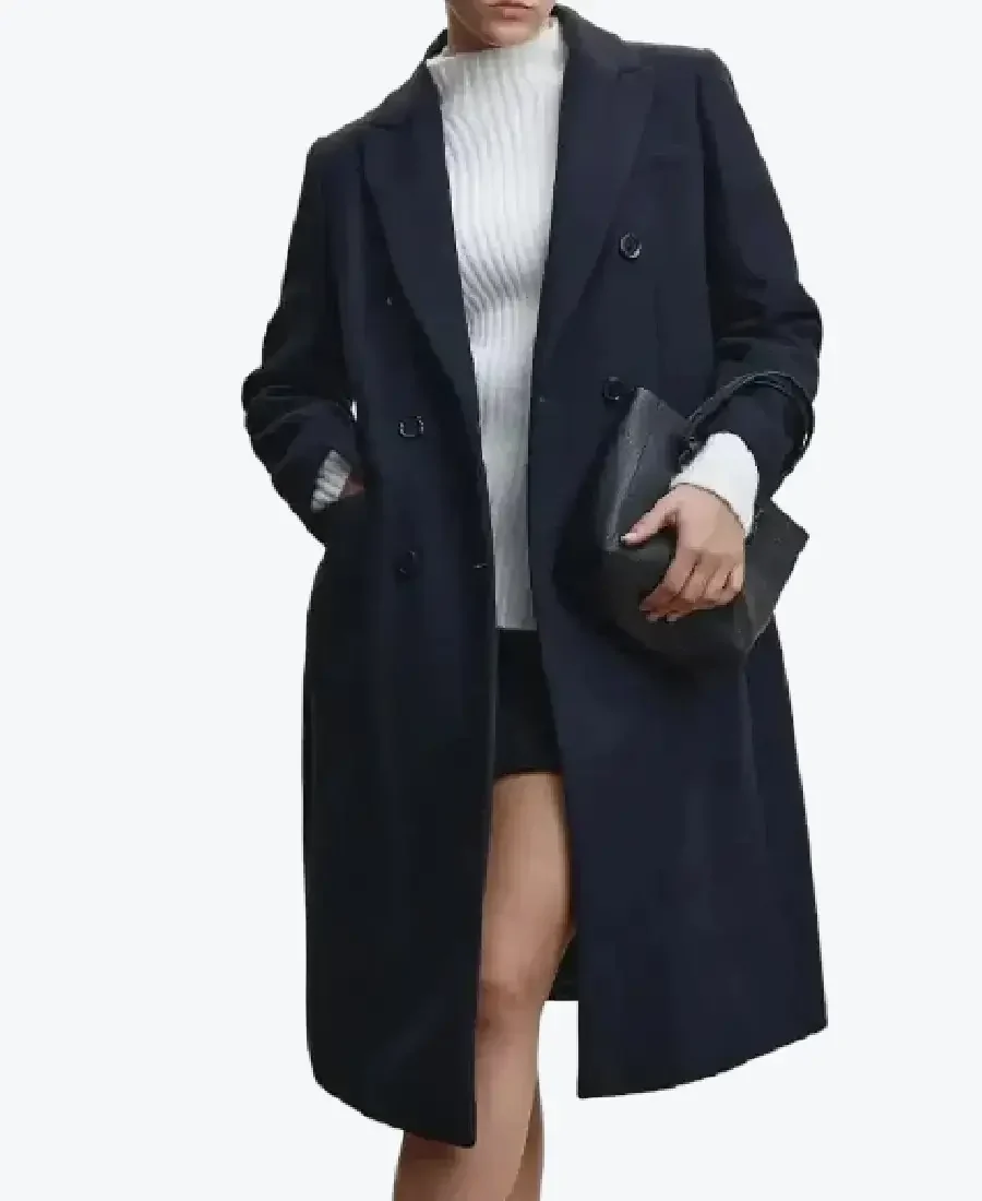 Shop The Women’s Navy Blue Long Wool Coat - Rare Jackets