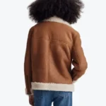 Shop The Women’s Oversized Shearling Brown Aviator Jackets