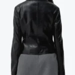 Shop The Womens Shirt Collar Black Leather Jackets Rare Jacket