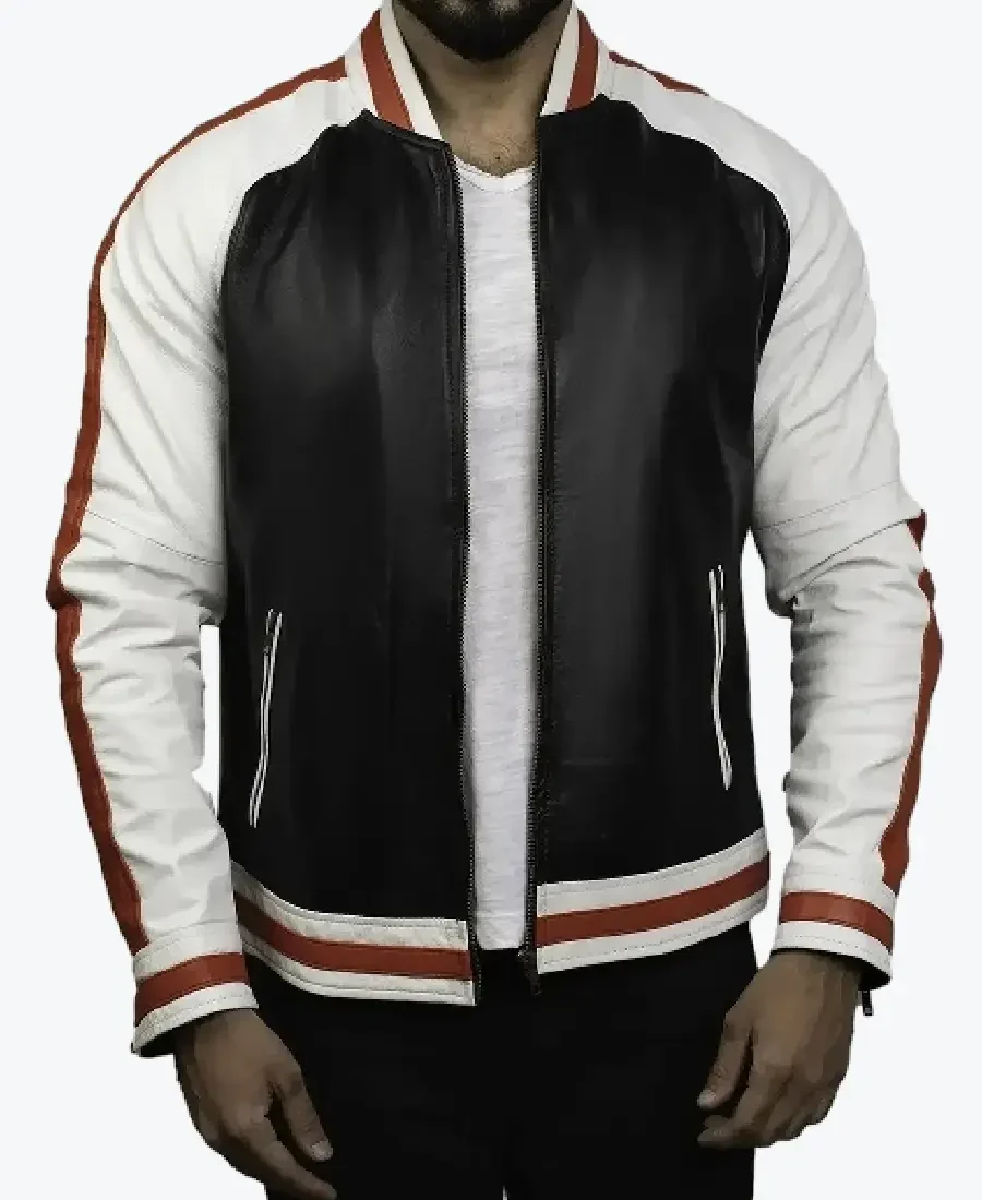 Shop The Zack Classic Red Stripped Bomber Style Jacket - Rare Jackets