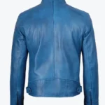 Shop the Dodge Blue Cafe Racer Leather Jackets Rare Jacket