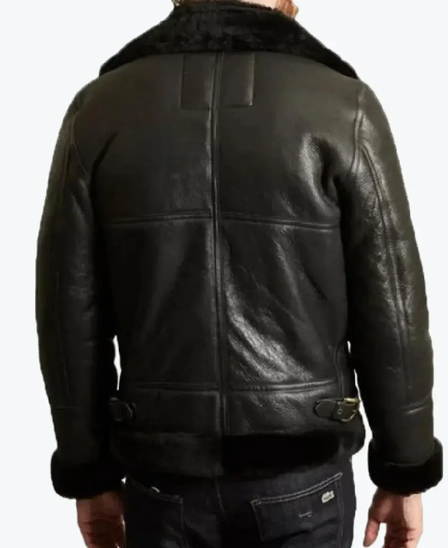 Shop the Men’s B-3 Black Sheepskin Leather Bomber Jackets Rare Jacket