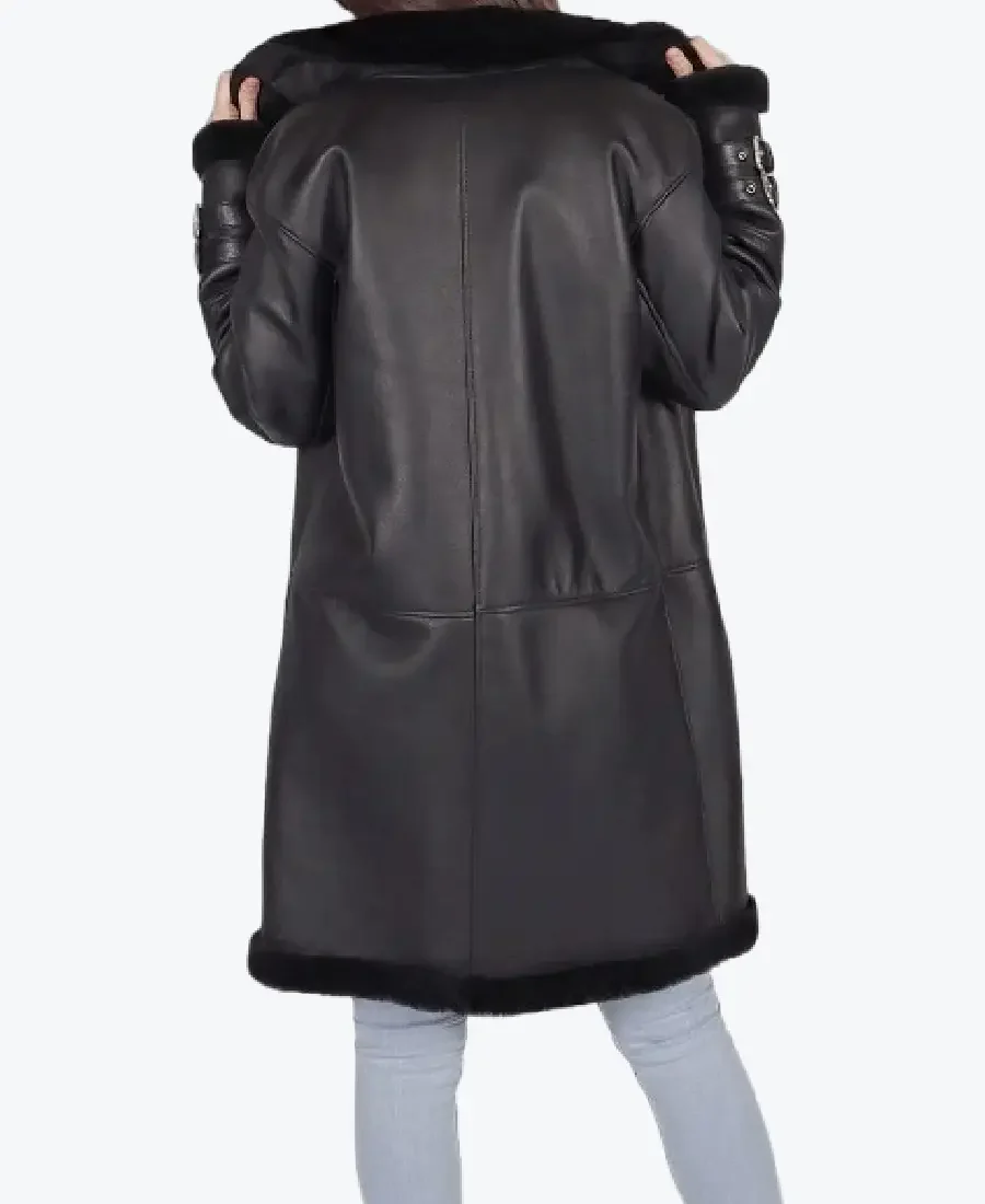 Shynara Shearling Oversized Coat Back - Rare Jackets
