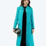 Sixdo Blue Long Woven Coat Front - Rare Jackets