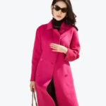 Sixdo Double Breasted Pink Long Coat Front - Rare Jackets