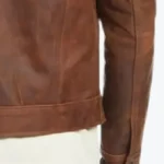 Smith Men’s Brown Vintage Leather Jacket Sleeves Rare Jacket
