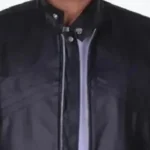 Men's Tommy Flanagan Black Leather Jacket Collar - Rare Jackets