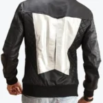 Spade White Black Leather Bomber Jacket Back - Rare Jackets