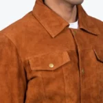 Stallon Brown Suede Trucker Jacket Side - Rare Jackets
