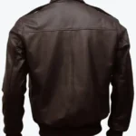Stuart Men’s Dark Brown A-2 Bomber Leather Jacket Back - Rare Jackets