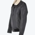 Ted Mens Black Bomber Leather Jacket - Rare Jackets