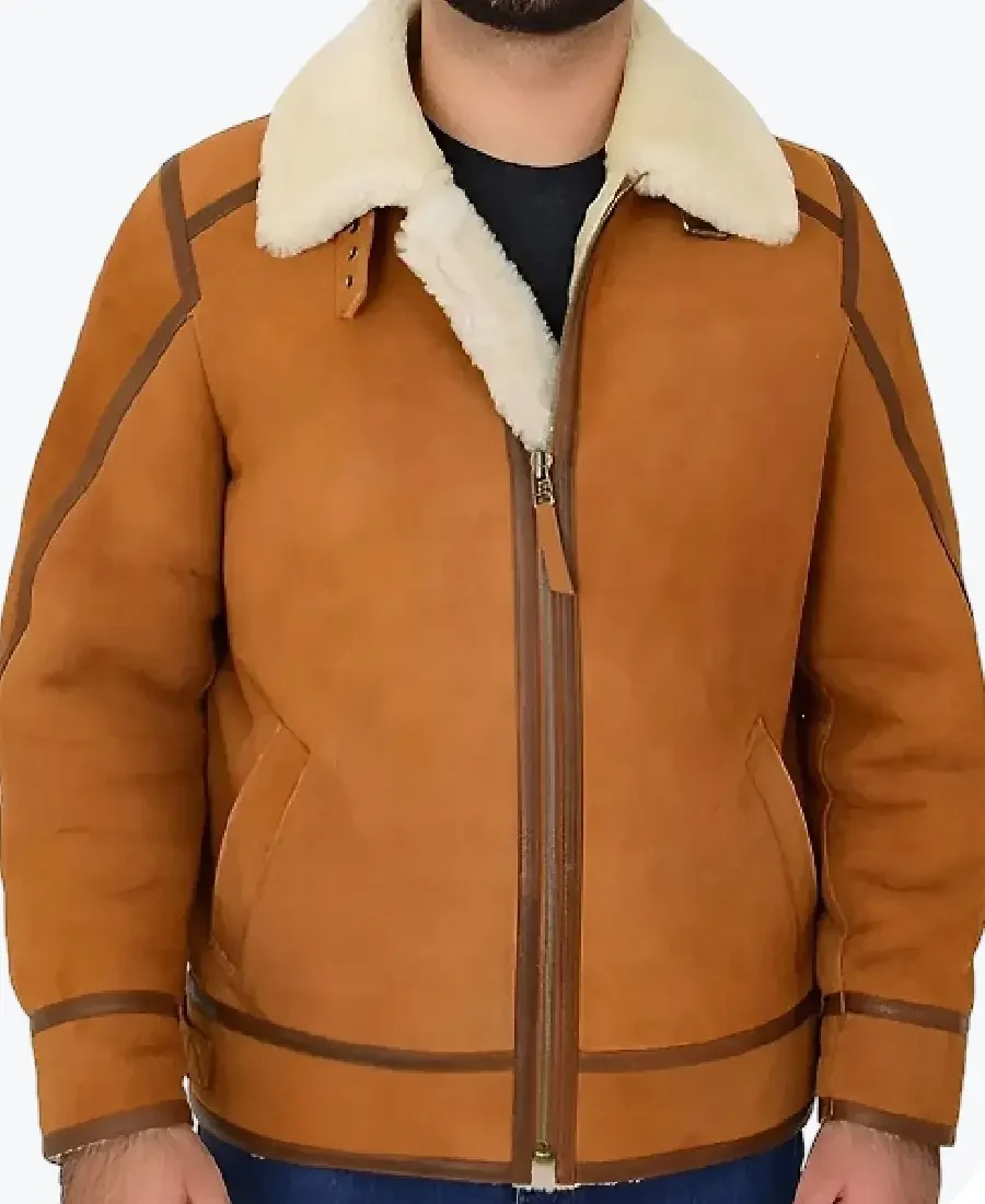 Tejan Men’s Brown B-3 Bomber Leather Jackets