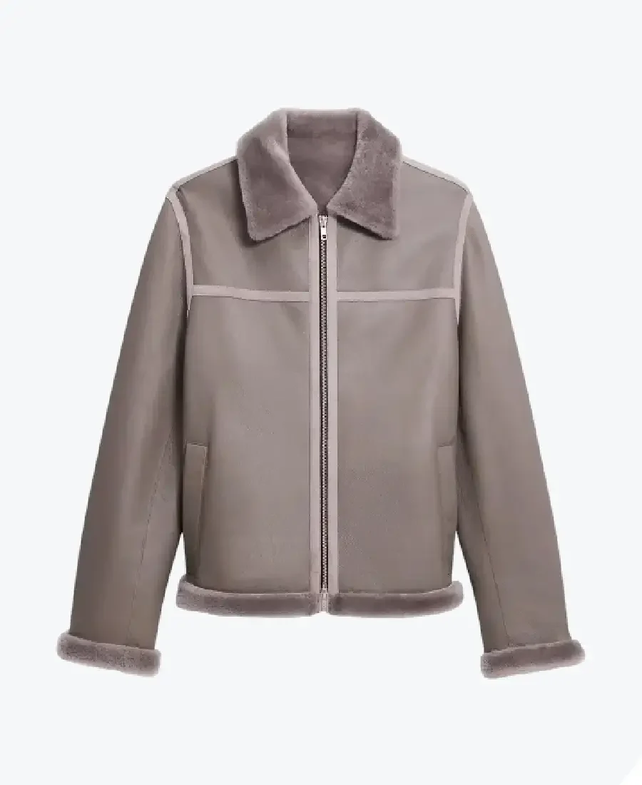 Theory A-Line Shearling Aviator Jacket