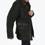 Tom Mens Green Suede Leather Jacket Side - Rare Jackets